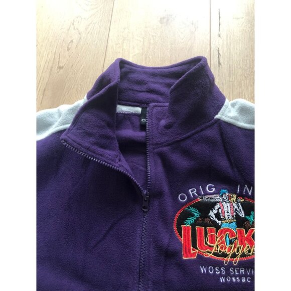 NWOT - DC Classic Purple and Grey Lucky Logger Fleece Zipper Jacket - XL - Picture 2 of 16